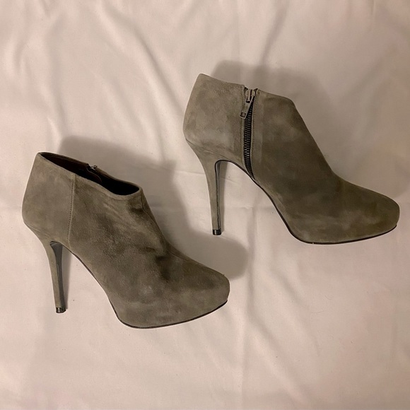 Zara Grey Suede Booties - Picture 1 of 5